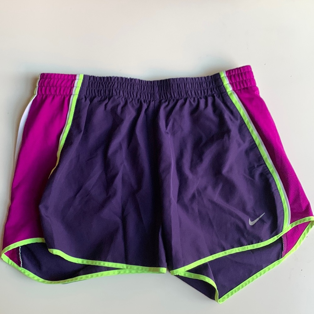 Purple Nike dri fit running shorts
